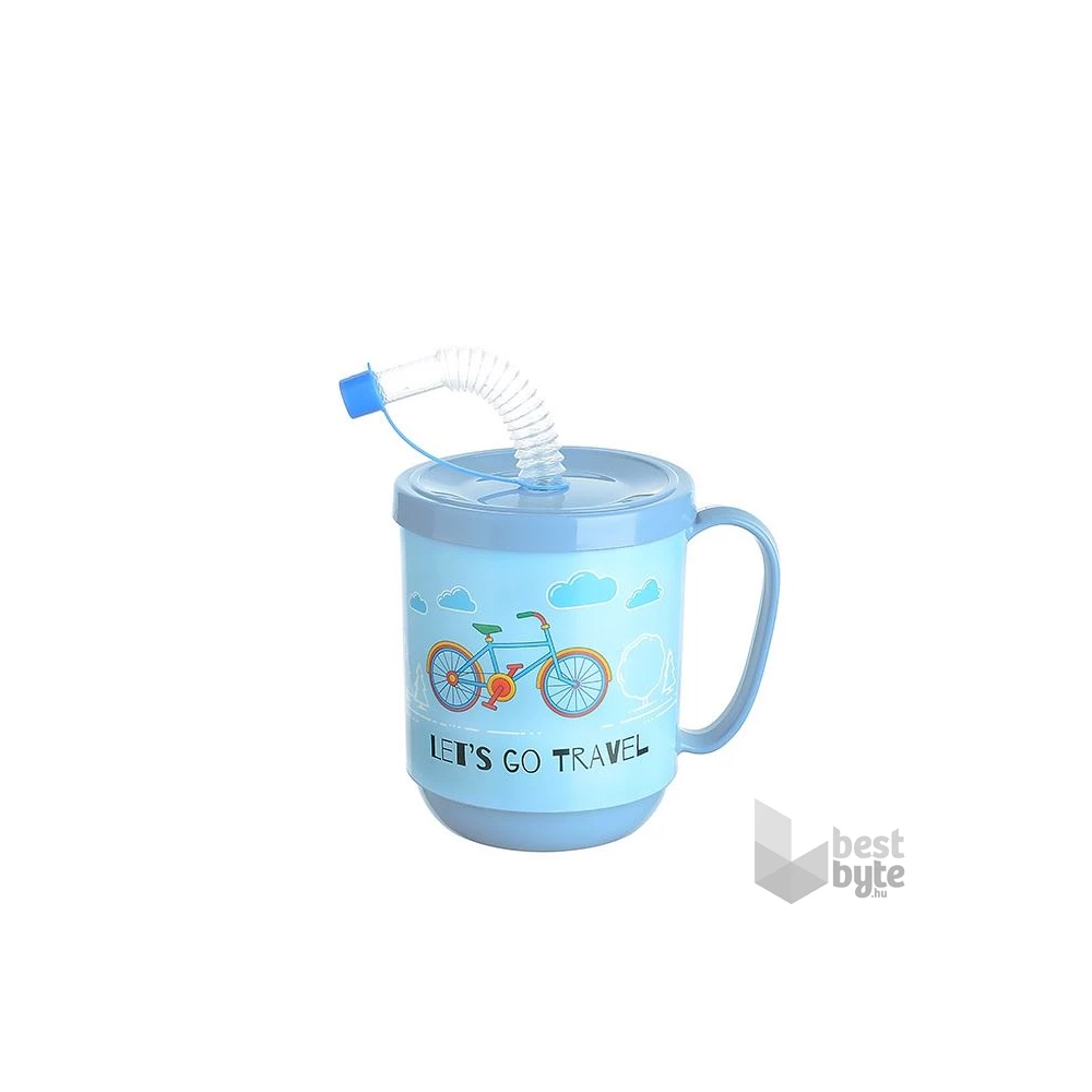 IRIS FUNNY bögre tetővel, szívószállal 350ml AP-9484