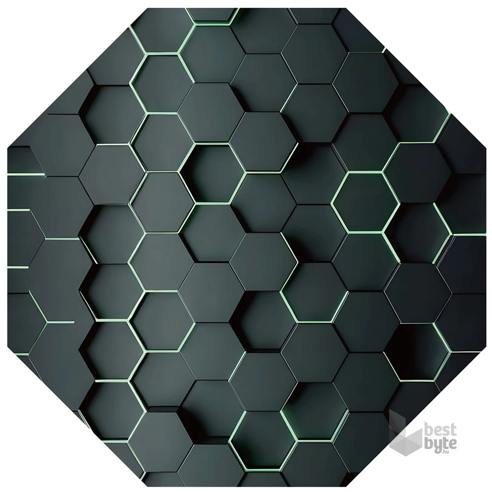 IRIS GAMER 3D HEXAGON  118x118cm, 2mm vastag, hatszög mintás szögletes padlóvédő székalátét