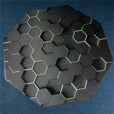IRIS GAMER 3D HEXAGON  118x118cm, 2mm vastag, hatszög mintás szögletes padlóvédő székalátét