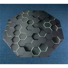 IRIS GAMER 3D HEXAGON  118x118cm, 2mm vastag, hatszög mintás szögletes padlóvédő székalátét