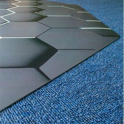 IRIS GAMER 3D HEXAGON  118x118cm, 2mm vastag, hatszög mintás szögletes padlóvédő székalátét