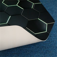 IRIS GAMER 3D HEXAGON  118x118cm, 2mm vastag, hatszög mintás szögletes padlóvédő székalátét