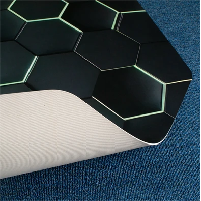 IRIS GAMER 3D HEXAGON  118x118cm, 2mm vastag, hatszög mintás szögletes padlóvédő székalátét
