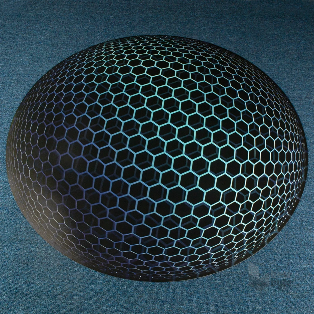 IRIS GAMER BLUE HEXAGON 120cm átmérőjű, 2mm vastag, hatszög mintás kerek padlóvédő székalátét