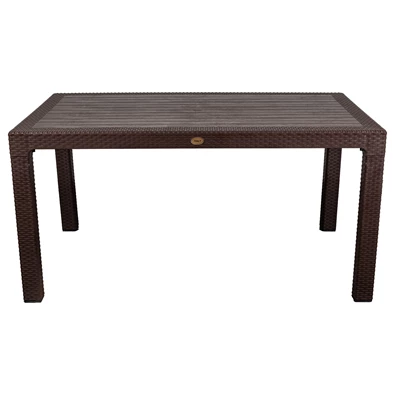 IRIS GF-210BR ECO barna műanyag kerti asztal rattan 90x150cm