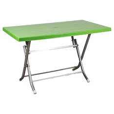 IRIS GF-230G ECO összecsukható zöld asztal fém lábbal 70x120 cm
