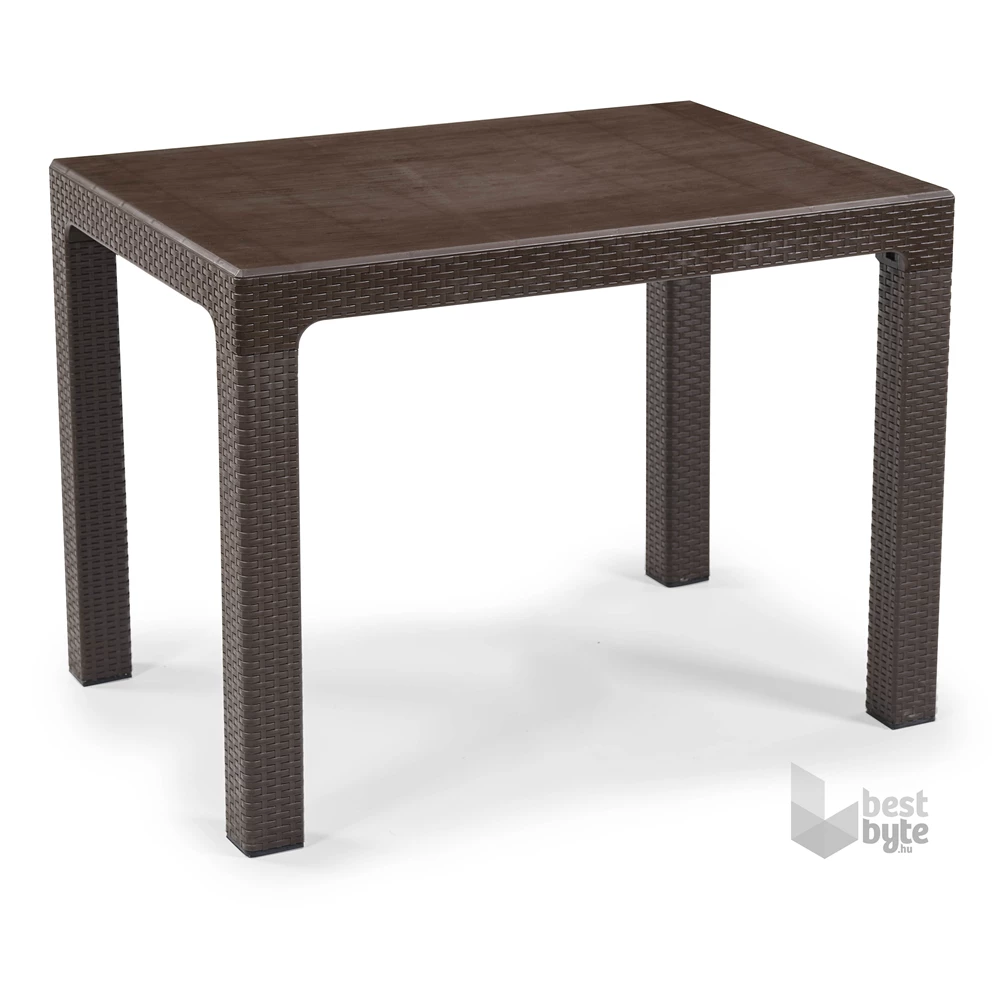 IRIS GF-240BR ECO barna műanyag kerti asztal rattan 70x100cm