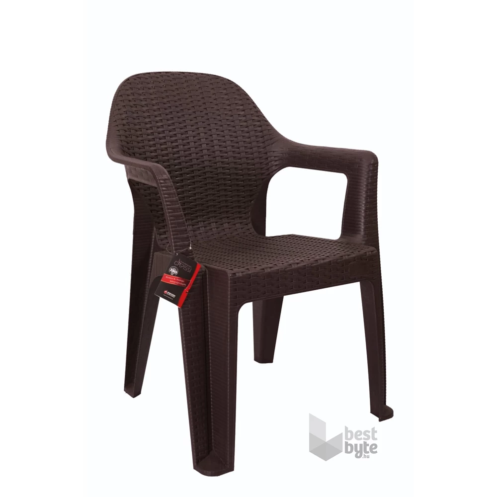 IRIS GF-900BR Polo barna műanyag rattan karfás kerti szék