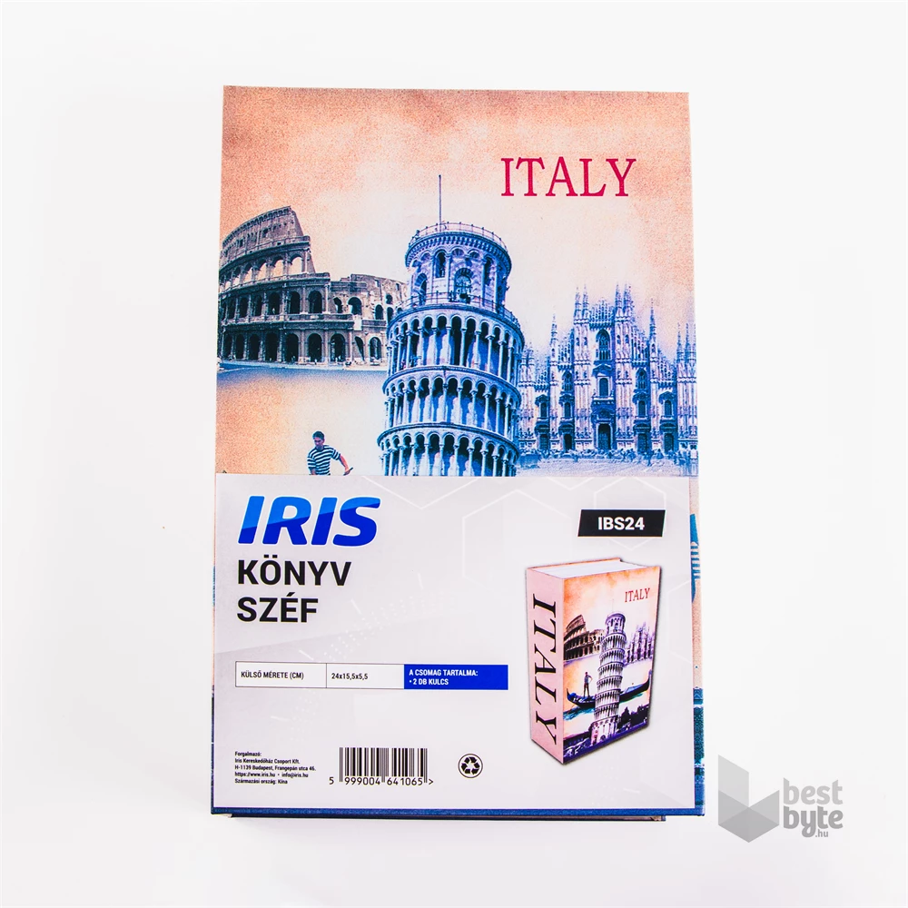 IRIS IBS24 kulccsal nyitható könyv széf 240x155x55mm