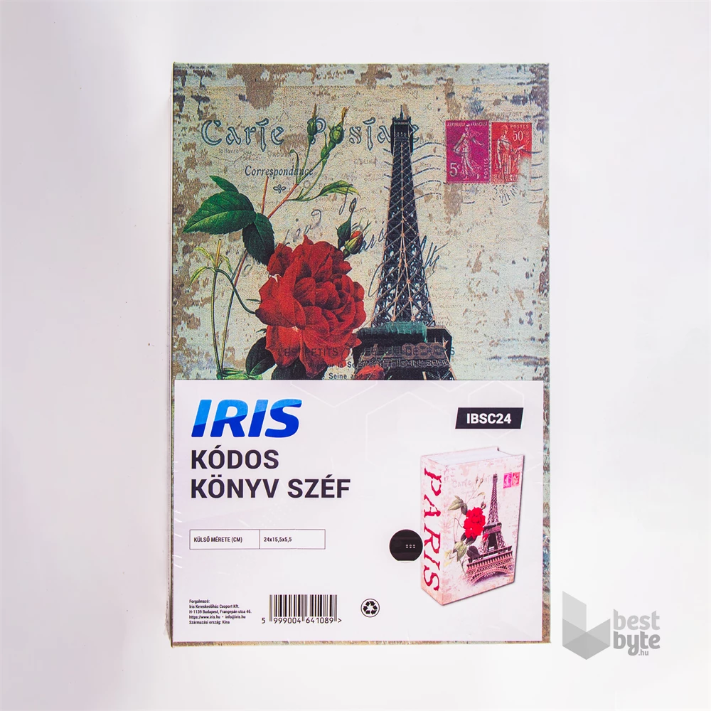 IRIS IBSC24 kóddal nyitható könyv széf 240x155x55mm