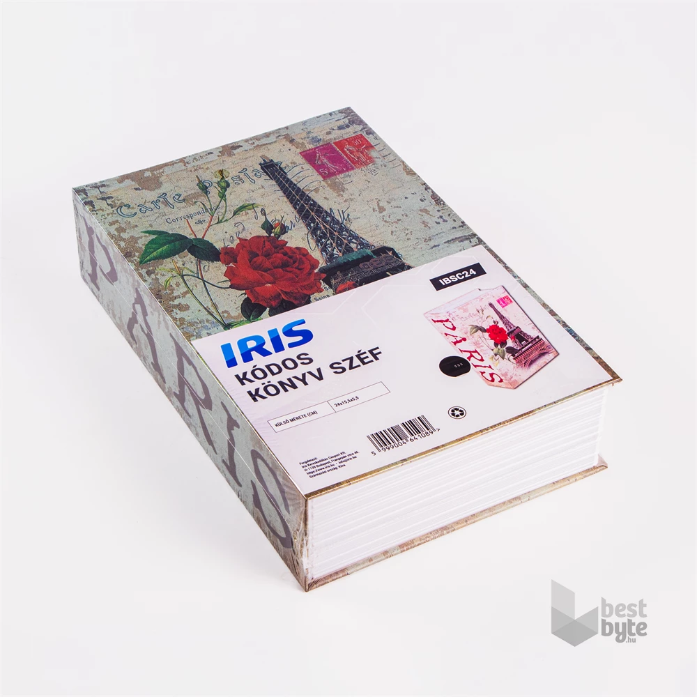 IRIS IBSC24 kóddal nyitható könyv széf 240x155x55mm