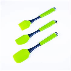 IRIS KT-231-G szilikon 3 darabos szett, sütőecset és spatulák, zöld