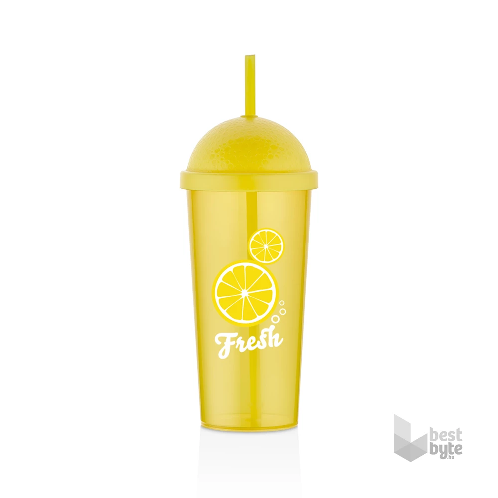 IRIS L-00885 Fresh Lemon pohár szívószállal 700ml