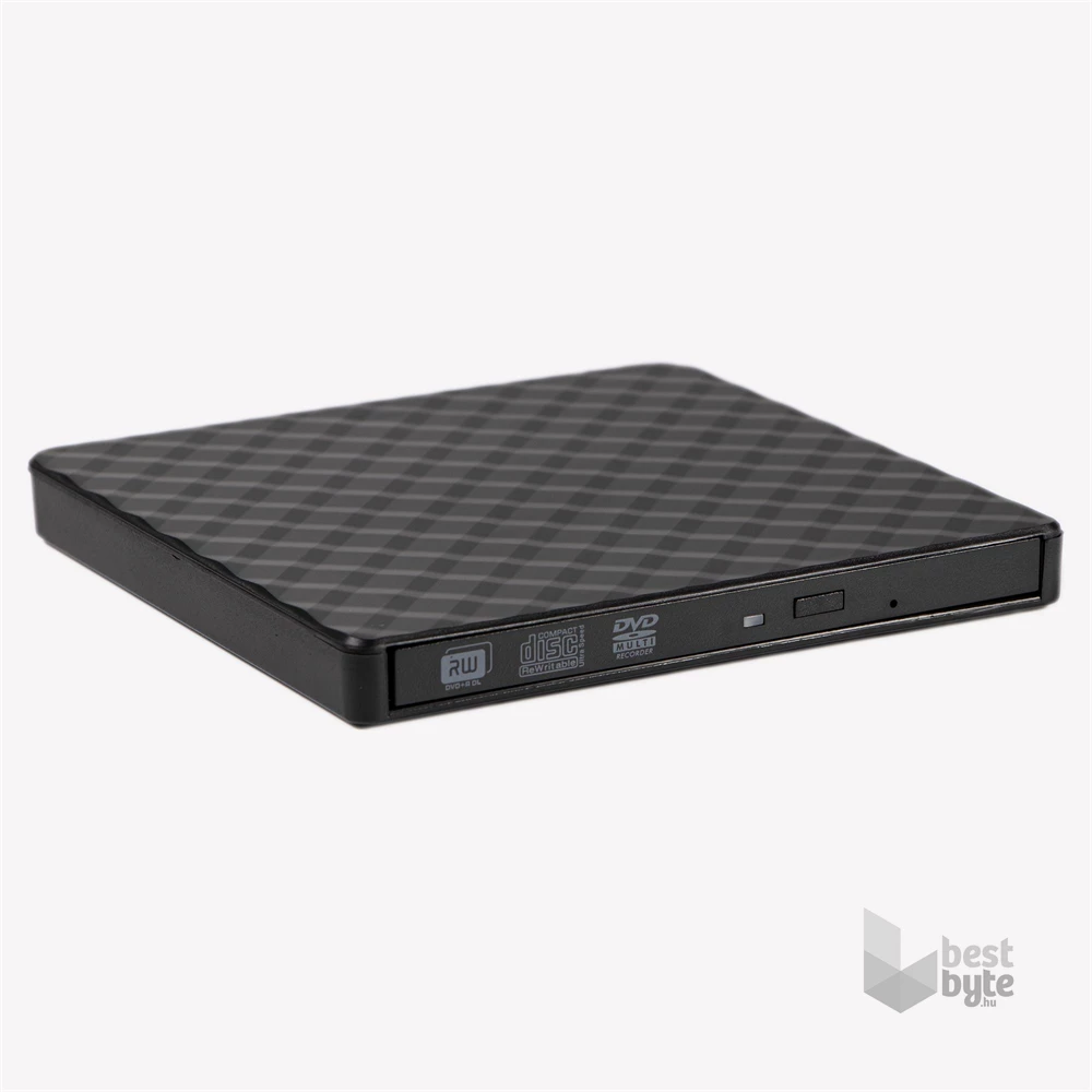 IRIS SQUARE EXTERNAL külső DVD író, USB 3.0, Read/write:CD/VCD/DVD, tálcás, DVD-RW, fekete