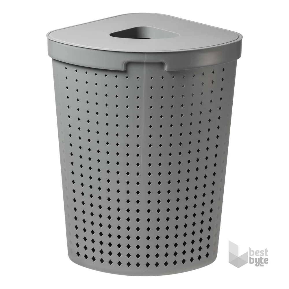 IRIS Seoul Corner sarok szennyeskosár tetővel 62 literes, szürke 60300801