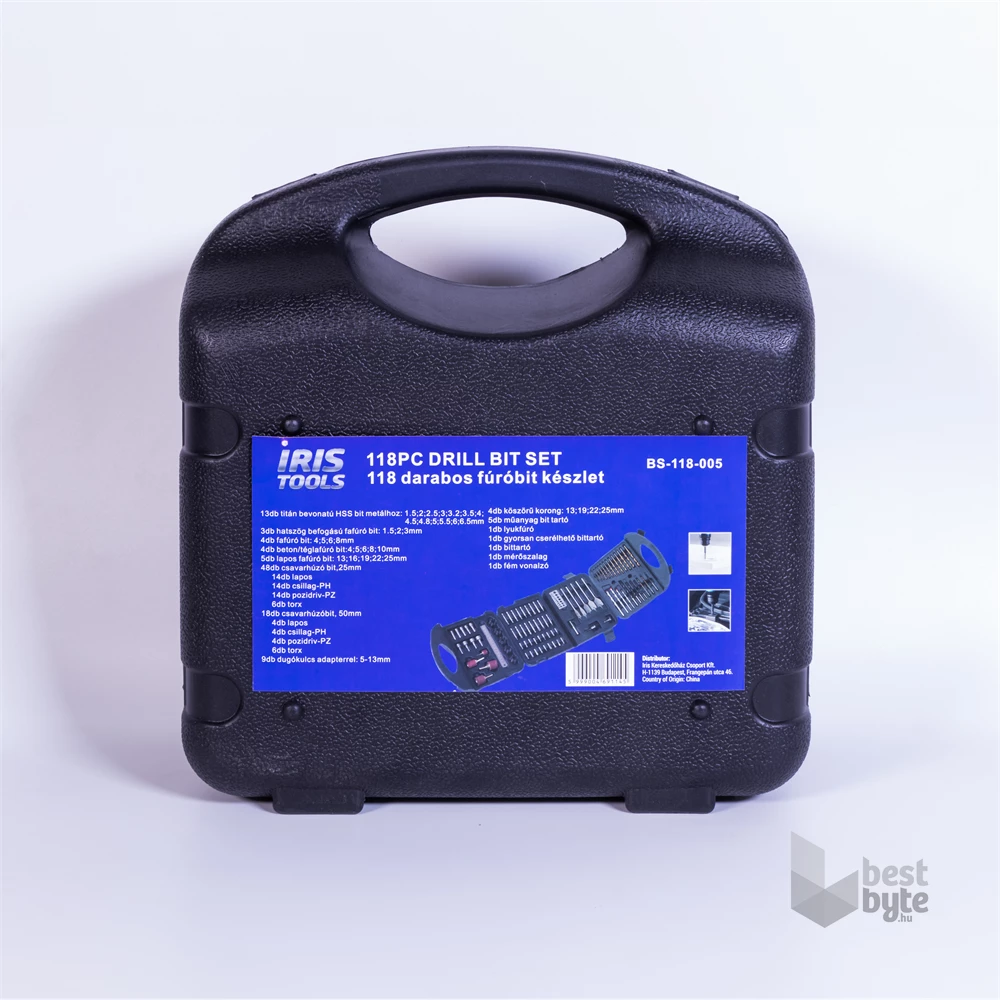 IRIS TOOLS BS-118-005 118 darabos fúróbit készlet