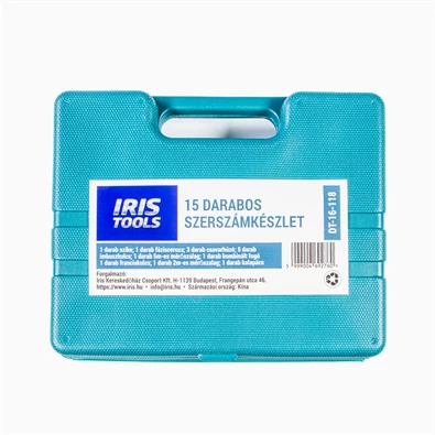 IRIS TOOLS DT-16-118 15 darabos szerszámkészlet + táska