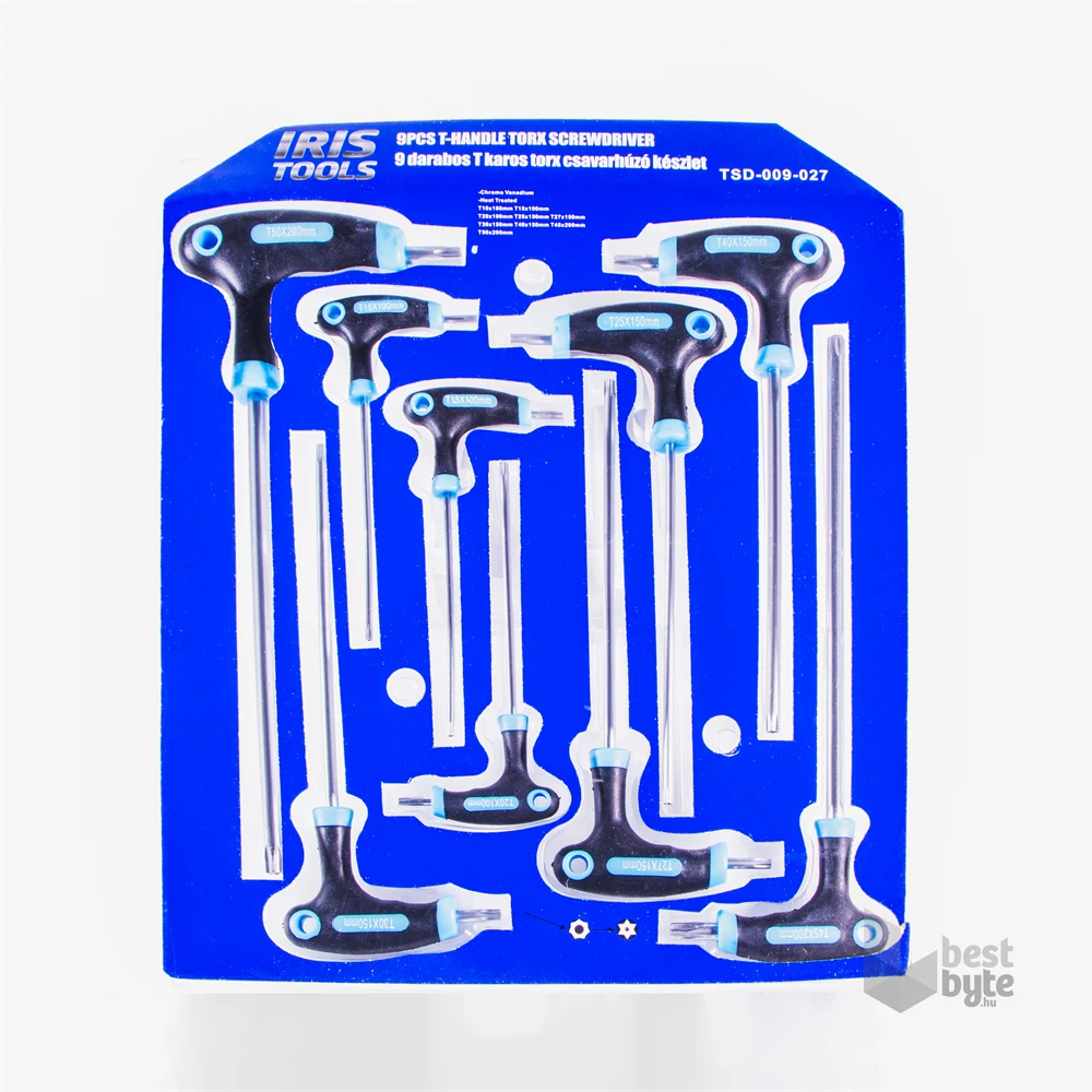 IRIS TOOLS TSD-009-027 9 darabos T karos torx csavarhúzó készlet