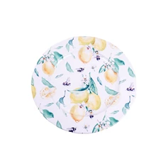 IRIS bádog tálca, kör alakú, citrom mintás 33 x 1,5 cm