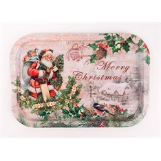 IRIS bádog tálca négyzet télapó 34 x 23 cm