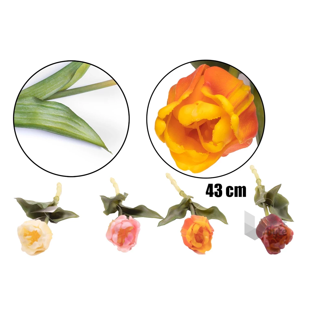 IRIS dekor virág tulipán gumi szálas 4 szín fodros