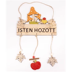 IRIS fa kopogtató tábla, "isten hozott" felirattal, gomba, sündisznó, falevelek 18 x 35cm IRIS fa kopogtató tábla, "isten hozott" felirattal, gomba, sündisznó, falevelek 18 x 35cm