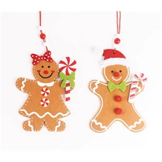 IRIS filc akasztós mézeskalács figura, fiú vagy lány 9 x 13,5 cm