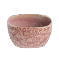 IRIS kerámia müzlis tál virágos rózsaszín 14x10cm