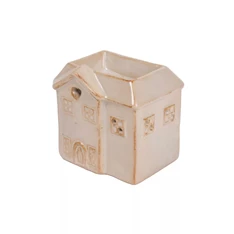 IRIS kerámia olajmécses, épület, krém 10 cm