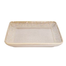 IRIS kerámia tányér virágos drapp 21,7cm