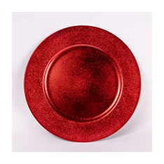 IRIS műanyag tálca, kör alakú, szemcsés, piros 33 cm