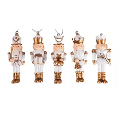 IRIS polirezin akasztós diótörő, fehér és arany, 1db 4 x 10 cm