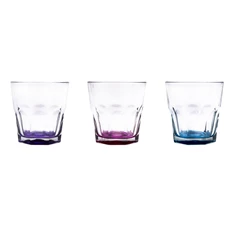 IRIS színes aljú üveg pohár 245ml, lila, rózsaszín vagy kék színben 131607-011