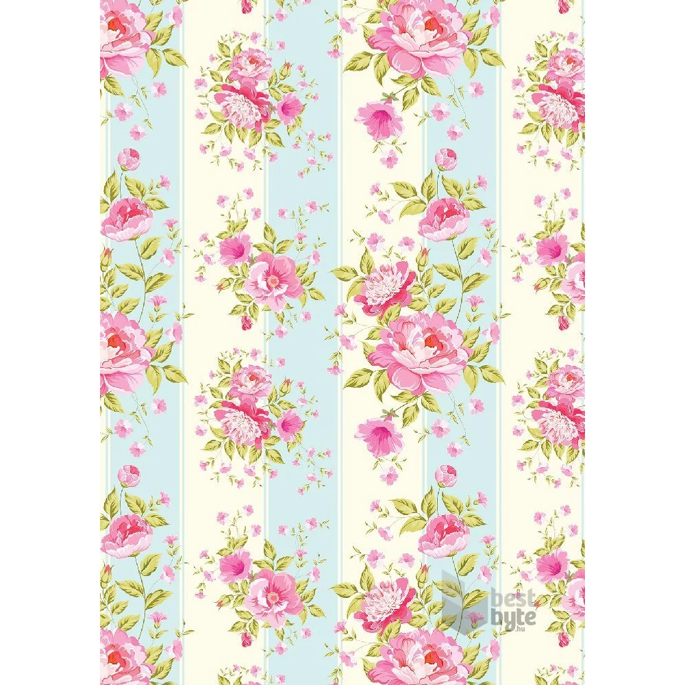 IRIS tekercses csomagoló papír, virág, különböző mintákkal, 200x70cm, 60g/m2
