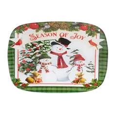 IRIS üveg kínáló hóemberek minta 30x20cm