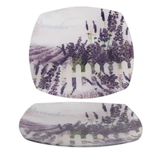 IRIS üveg tányér levendula minta 25x25cm
