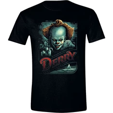 IT (Az) - Derry Propaganda Poster mintás fekete póló, L méret