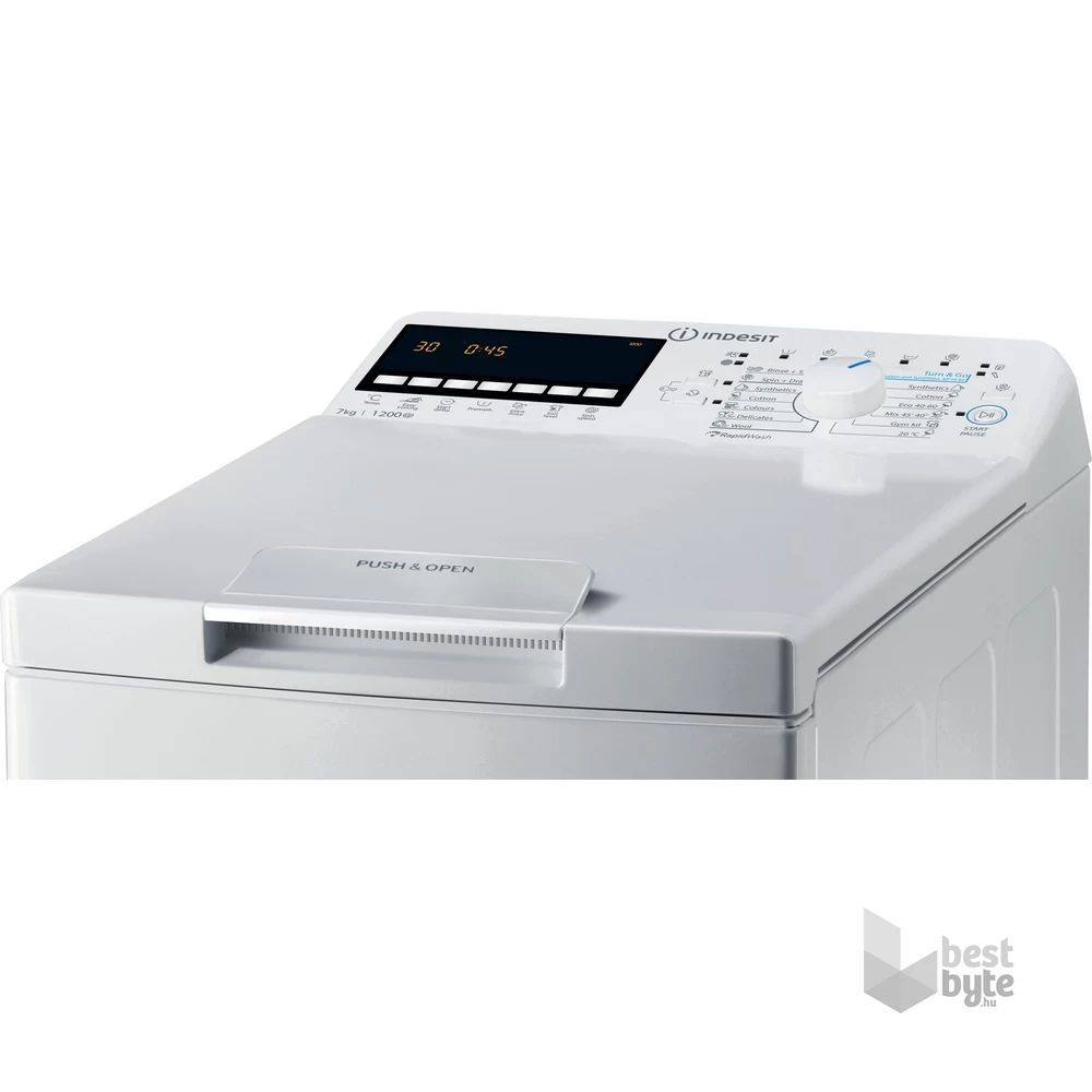 Indesit BTW B7220P EU/N fehér, felültöltős, max.1150ford., 7 kg, mosógép