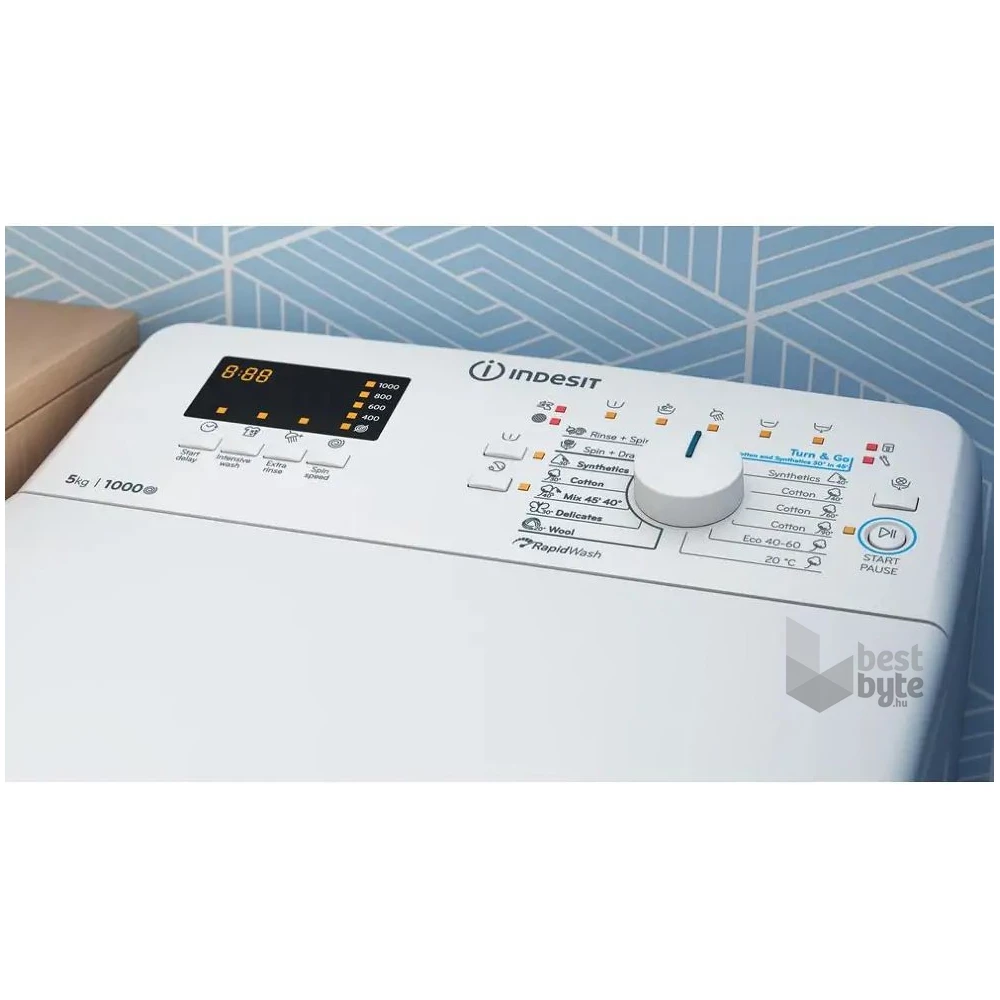 Indesit BTW S50400 EU N fehér, felültöltős, max.1000ford., 5 kg, mosógép