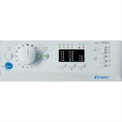 Indesit BWSA 61051 W EU N fehér, elöltöltős, max.1000ford., 6 kg, mosógép