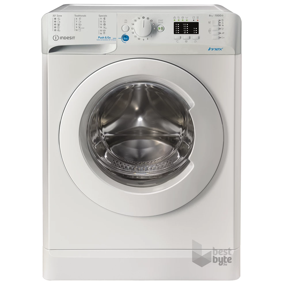 Indesit BWSA 61051 W EU N fehér, elöltöltős, max.1000ford., 6 kg, mosógép