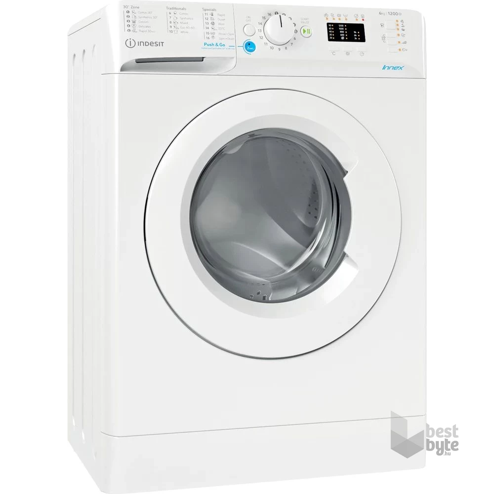 Indesit BWSA 61251 W EU N fehér, elöltöltős, keskeny, max.1200ford., 6 kg, mosógép