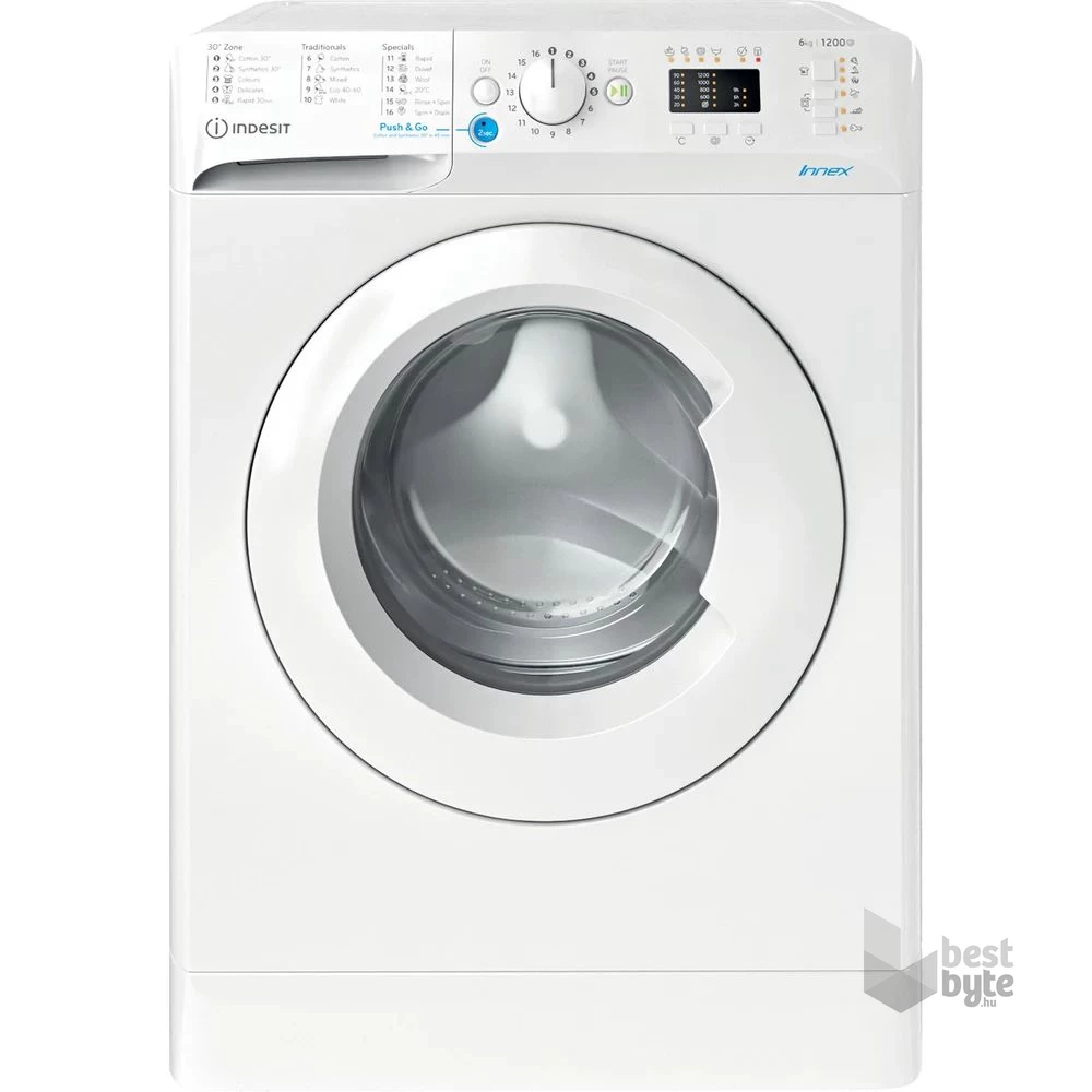Indesit BWSA 61251 W EU N fehér, elöltöltős, keskeny, max.1200ford., 6 kg, mosógép