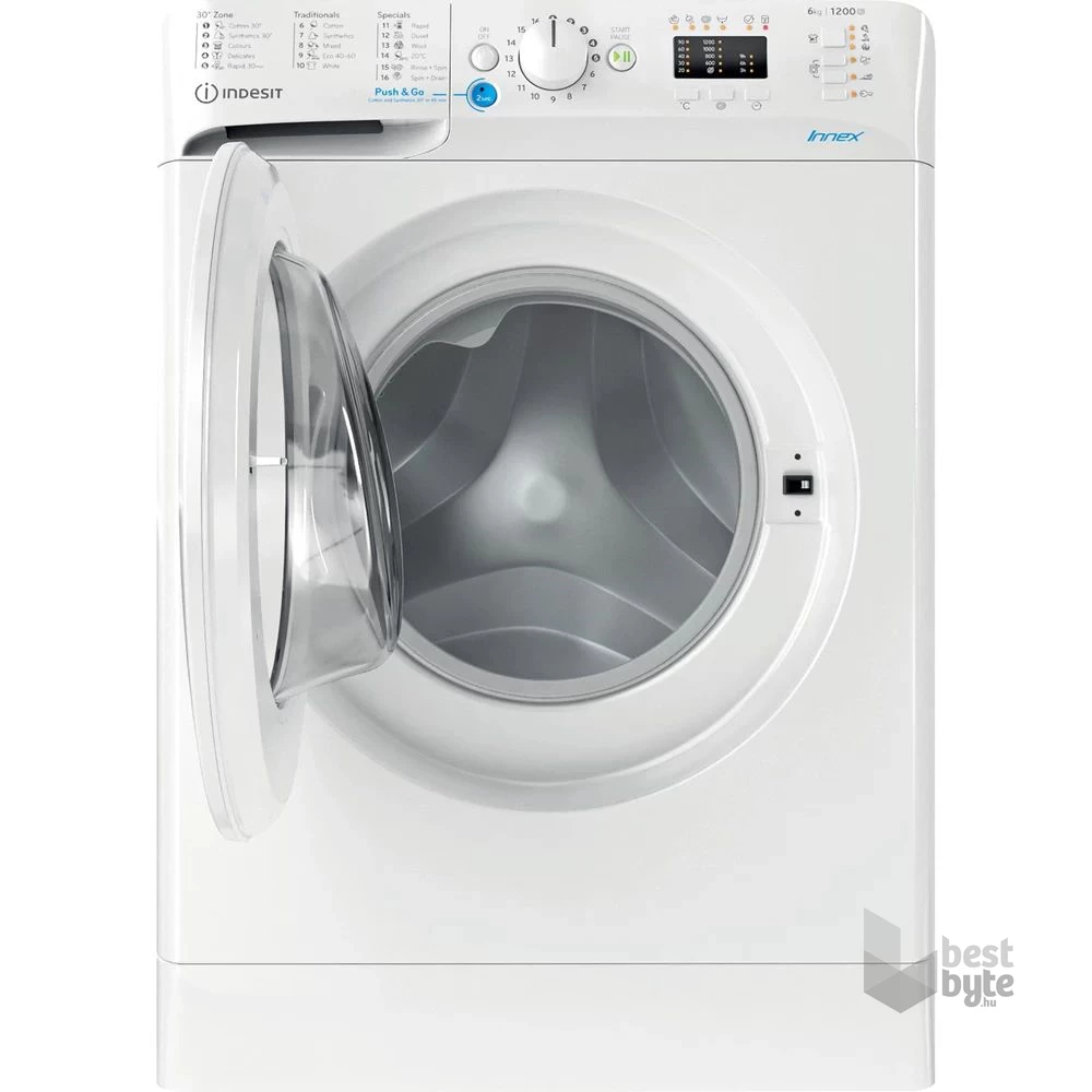 Indesit BWSA 61251 W EU N fehér, elöltöltős, keskeny, max.1200ford., 6 kg, mosógép