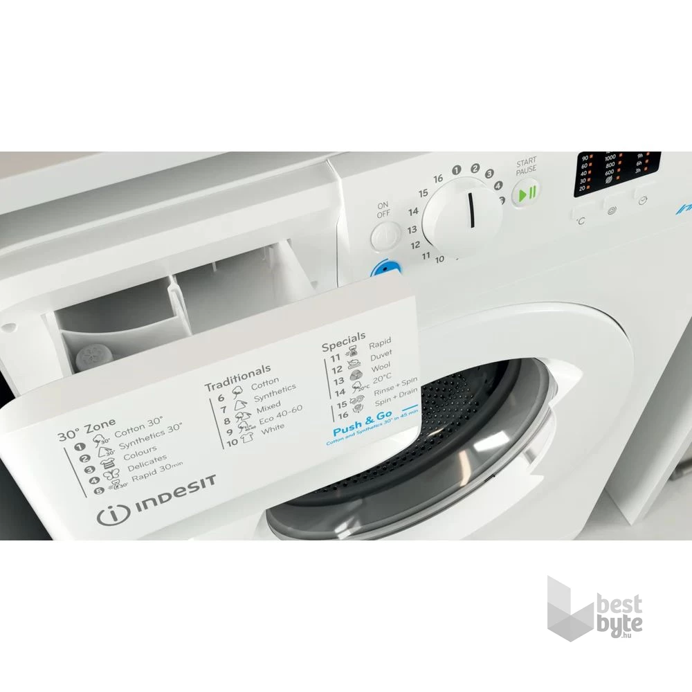 Indesit BWSA 61251 W EU N fehér, elöltöltős, keskeny, max.1200ford., 6 kg, mosógép