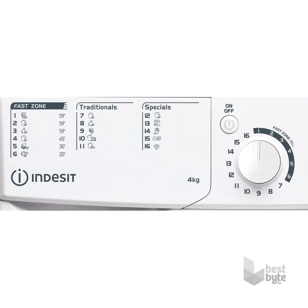 Indesit EWUD 41251 W EU N fehér, elöltöltős, keskeny, max.1200ford., 4 kg, mosógép