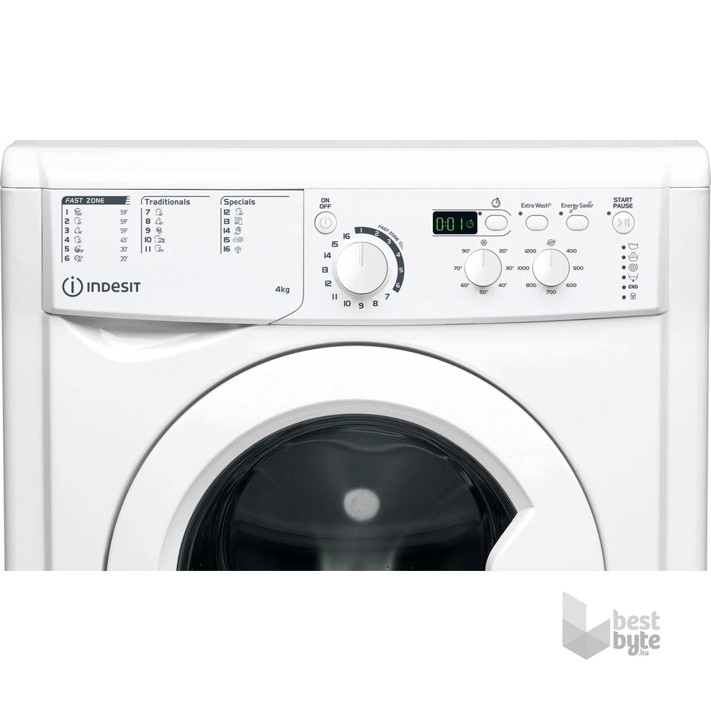 Indesit EWUD 41251 W EU N fehér, elöltöltős, keskeny, max.1200ford., 4 kg, mosógép