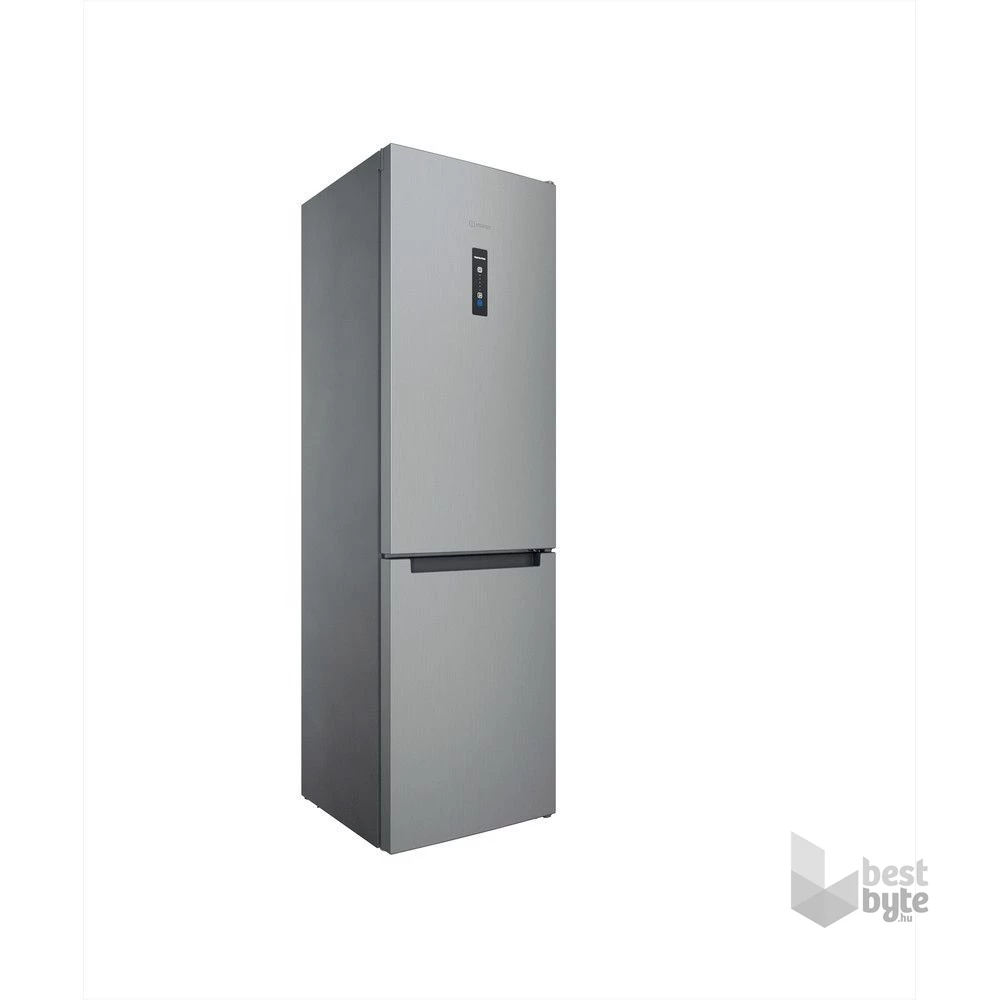 Indesit INFC9 TO32X inox, alulfagyasztós, Hűtő:263L, Fagyasztó:104L, Total No frost hűtőszekrény (Használt - B)