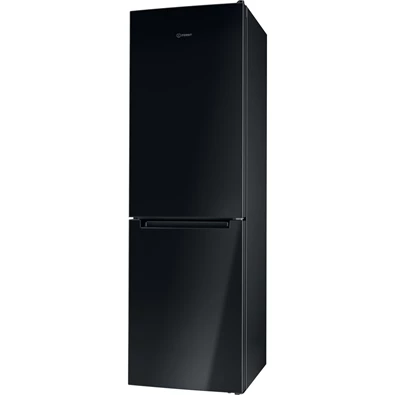 Indesit LI8 S2E K fekete, alulfagyasztós, Hűtő:228L, Fagyasztó:111L, Less. frost hűtőszekrény