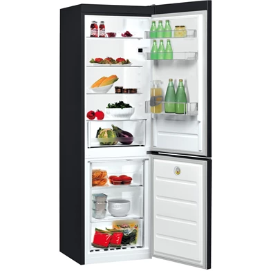 Indesit LI8 S2E K fekete, alulfagyasztós, Hűtő:228L, Fagyasztó:111L, Less. frost hűtőszekrény